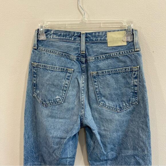 AG Adriano Goldschmied The Phoebe Tapered Jeans Distressed Light Wash Denim 24R - Picture 4 of 9